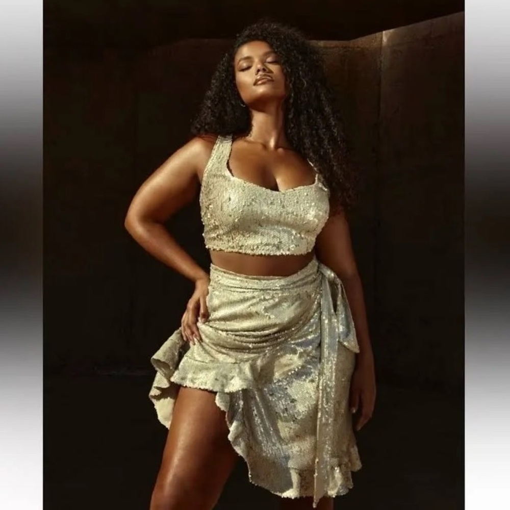 Fashion to Figure Sequin Tank and Wrap Skirt Plus Size 1